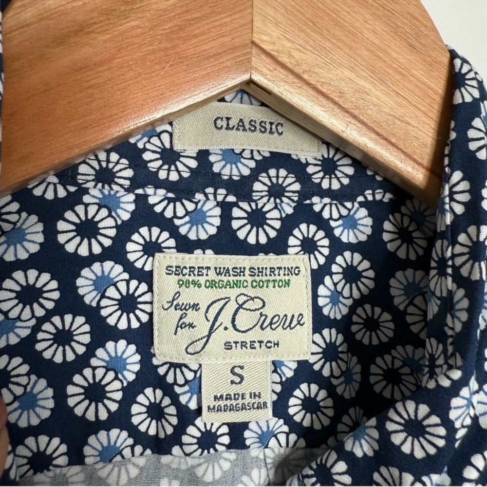 NEW‎ J. Crew Stretch Secret Wash Shirt In Floral Print Organic Cotton Size Small - Picture 9 of 11